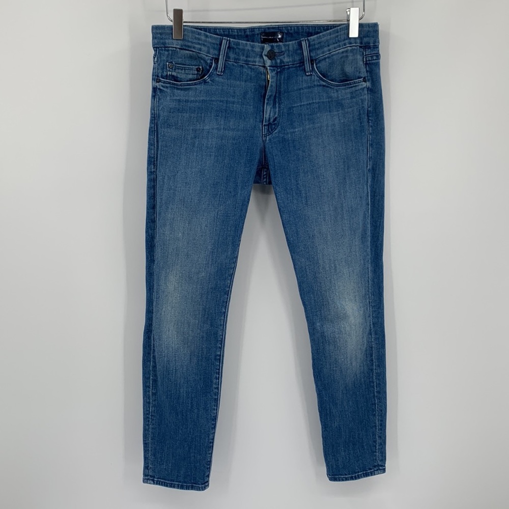 Mother The Looker Crop jeans skinny French Quarter denim blue low rise women 30.